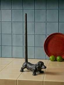 Cirelle 1Pc Animal-Shaped Iron Paper Towel Holder, Vintage Cast Iron Dog/Crocodile Roll Stand, Rust-Resistant Sturdy Kitchen Counter Organizer, Farmhouse Decor Accessory For Dining Room, Living Room & Home, Multiple Styles Available - multicolor - View 11