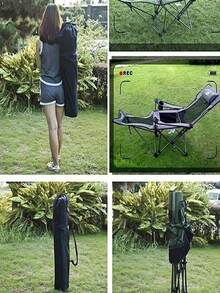 1 Foldable Chair Storage Bag, Garden Chair Storage Bag, Handbag, Portable Bag, Camping Bag, Suitable For Outdoor Camping And Hiking - Black - View 5