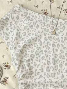 [3 ARTÍCULOS ALEATORIOS ENVIAR 1 ARTÍCULO]Paleta de Colores Maillard, Lunares Vintage + Estampado de Leopardo Blanco + Estampado de Leopardo Marrón, Top Corto Ajustado Asimétrico con Fruncido Minimalista Casual Blanco para Adolescentes, Adecuado para Primavera y Verano, Atuendo Personalizado, Uso Diario, Hogar, Y2k, - Multicolor - Ver 4