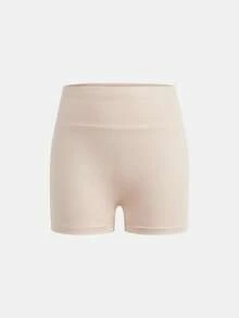 SHEIN Girlism Tween Girl 4件組日常休閒春夏針織純色高腰運動瑜伽短褲套裝 - 彩色 - 查看 9