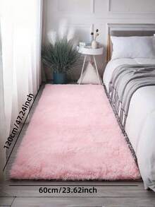 1pc Thick Soft Plush Polyester Machine Washable Non Slip Durable Fade Resistant Cozy Warm Elegant Light Pink Fluffy Carpet Rug For Living Room Bedroom Kitchen Christmas Holiday Party Home Decor Trending - pink - View 7