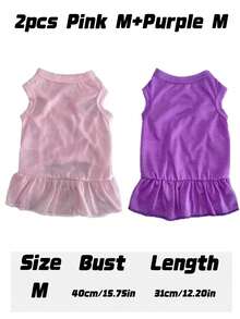 1/2Pcs Pet Dogs, Cats, Princess Dresses For Spring, Summer And Autumn, Teddy, Bichon Frise, Pomeranian And Other Small Dogs Are Suitable For Wearing Casual Gowns. Pet Dog And Cat Clothes. - Multicolor - View 13