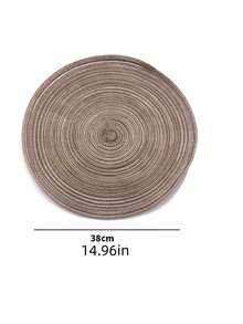 6pcs 15" Round Woven Placemat, Washable Non-Slip Heat-Resistant Table Mat, Suitable For Home, Dining, Holiday Party Decor - Multicolor - View 3