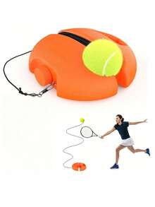 1 Set Single Player Tennis Trainer With Base, Durable Wear-Resistant Elastic String Rebound Tennis Ball, Adult Self-Practice Tennis Training Equipment Kit - Multicolor - View 5