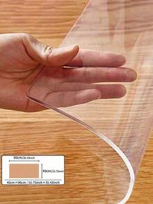 1pc 0.8mm PVC Clear Table Protector, Waterproof Heat Resistant Transparent Desk Mat For Office Nightstand Side Table - Transparent - View 29