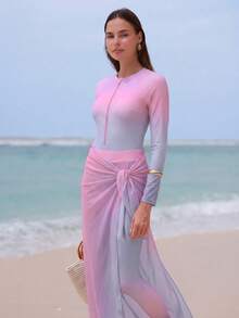 Swim Shayni 漸層色保守款女式優雅度假泳衣套裝 - 彩色 - 查看 3