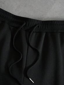 PAVTROS Men's Colorblock Patchwork Hoodie & Sweatpants Set - Dark Grey - View 8