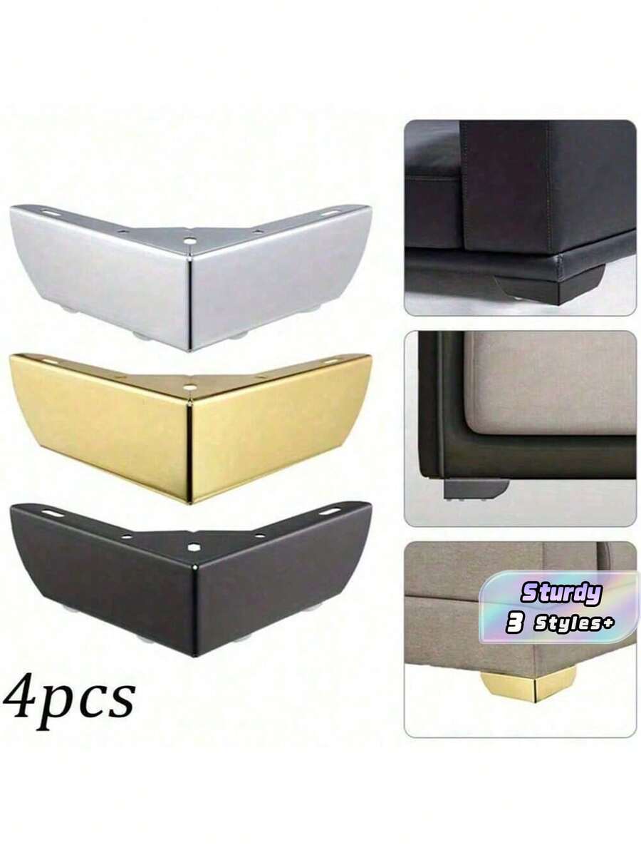 4pcs Heavy Duty Metal Furniture Legs, Triangular Sofa Legs, DIY Furniture Hardware Legs - multicolor - View 1