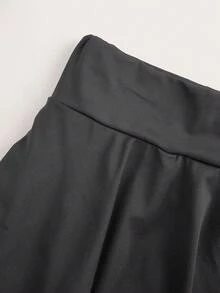 SHEIN EZwear 大尺碼女款純色休閒百搭日常穿著緊身內搭褲 - 深灰色 - 查看 3