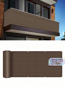 1 buah Jaring Pelindung Privasi Balkon – Jaring Penghalang Sinar Matahari Luar Ruangan untuk Taman, Halaman, Dekorasi Teras, Anti-UV - coklat - View 1