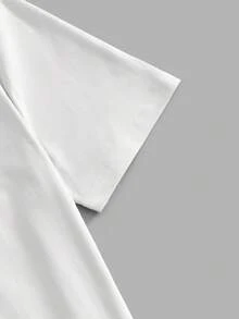 Manfinity Joysei Setelan Atasan Rajut Putih Pria dengan Motif Gelas Koktail dan Celana Pendek Tenun Hijau - MultiWarna - View 4