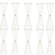 2/4/6/10pcs Gold Vases, Elegant Gold Flower Stands, Wedding Table Centerpieces, Anniversary Party, Birthday Celebration, Family Gathering, Christmas And Halloween Decor, Wedding Aisle Flower Stands Artificial Flower Stand Products - Flower Stand - View 12