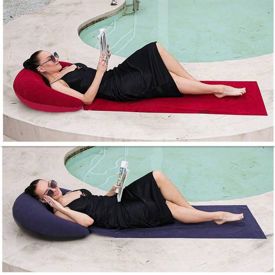 One-Piece Foldable Inflatable Beach Mat For Outdoor Camping, Lightweight And Portable, Easy To Use, Suitable For Beach Parties. - Multicolor - View 1