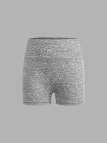 SHEIN Girlism Tween Girl 4件組休閒春夏針織純色高腰運動瑜珈短褲套裝 - 彩色 - 查看 9