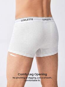 LUVLETTE 3-Pack Cotton Mid Rise Printed Letter Webbing Men's Boxer Briefs-Black - Multicolor - View 5