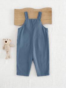 Cozy Pixies Baby Boy Cartoon Bear Pattern Overall Jumpsuit, Versatile And Comfortable, Suitable For Spring And Autumn - Blue - View 2