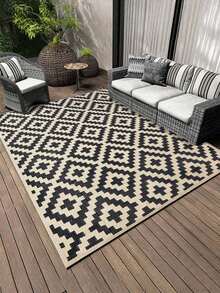 Waterproof Outdoor Rug 9x12 Ft, Reversible Plastic Straw Patio Rug For Camping, RV Mat Outside, Indoor Outdoor Carpet For Porch, Deck, Backyard, Camper, Balcony, Picnic, Black & Beige - multicolor - View 5
