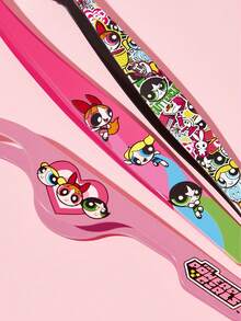 THE POWERPUFF GIRLS X SHEIN 3件組多功能高精度不鏽鋼眉毛鑷子，可愛實用的美妝美容工具組，居家必需品，斜尖頭與尖頭鼻夾，包含睫毛鑷與拔毛鑷，可用於清除臉部毛髮、內生毛與刺屑，亦適用於假睫毛嫁接工具，適合戶外探險 - 彩色 - 查看 4