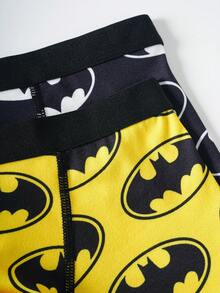 BATMAN X SHEIN Tween Boy Cartoon Print Boxer Briefs, Comfortable Casual - Black - View 8