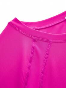 Cheerettes Women's Plus Size Solid Color Raglan Short Sleeve Sports T-Shirt - Hot Pink - View 7