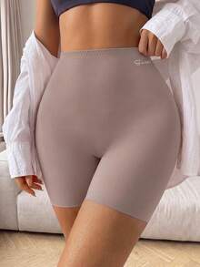 SuitURBody 女款純色高腰修身安全短褲 - 淺粉色 - 查看 3