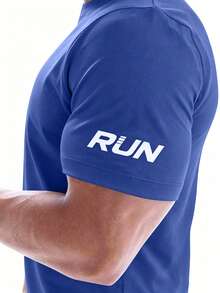 Gym Rark Camiseta deportiva de moda de cuello redondo de unicolor para hombre - Neblina azul - Ver 5