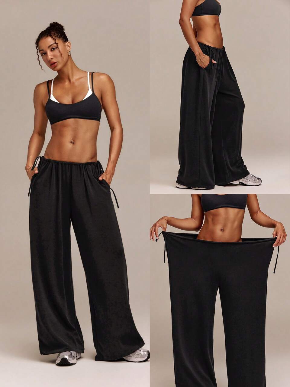 SoftCalm Modal Slow Mornings Silky-Smooth Breathable Wide-Leg Oversized Sweatpants With Adjustable Drawstring Waist & Hems Daily Casual Wear