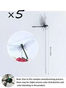 10pcs Realistic Dragonfly Decor, 3D Dragonfly Garden Stake, Dragonfly Garden Ornament, Yard Decoration, Movable Dragonfly Stake, Modern Dragonfly Design Garden Decor With Stem, Suitable For Garden/Shop/Home Wall Dec - multicolor - View 12