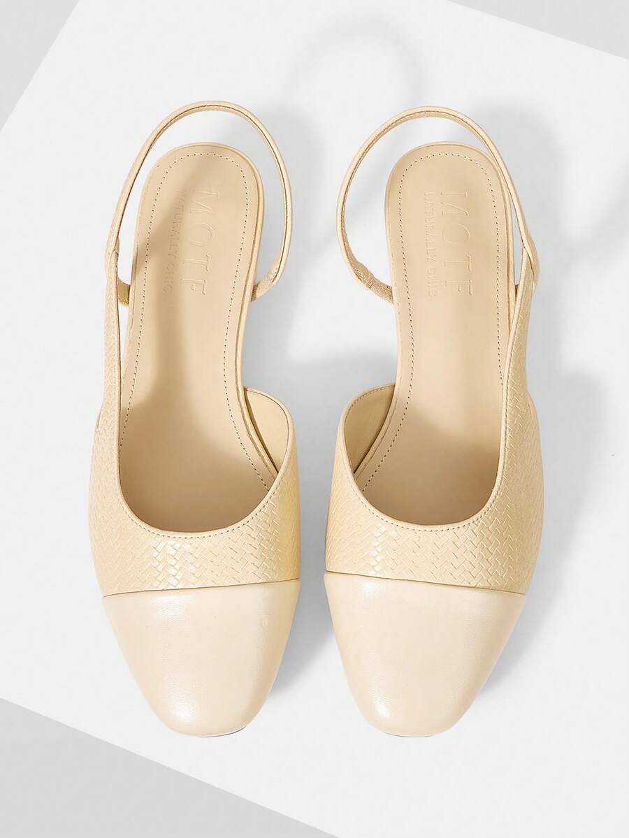 MOTF WOMEN'S FRENCH RETRO COLOR WITH HOLLOW CLOSED TOE WITH LOW THICK HEEL SHOES, APRICOT VERSATILE TEMPERAMENT LIGHT PEDAL, COMFORTABLE, FASHIONABLE AND ELEGANT HIGH-END SANDALS - Light apricot - View 2