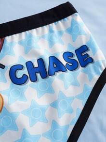 SHEIN | PAW Patrol Young Boy Cartoon Print Casual Daily Triangle Briefs - Blue and White - View 8