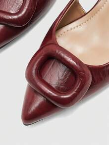 CUCCOO BIZCHIC Damen Flache Schuhe, einfarbiges Design, einfacher Stil, hohe Praktikabilität, vielseitig einsetzbar, geeignet als Frühlingsschuhe in der Weihnachtszeit - Burgunderrot. - Übersicht 7