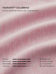 GLOWMODE Plus Size FeatherFit™-CloudBlend Studio Form Ruched Active Tank With Adjustable Straps & Removable Cups Ballet Studio Daily - Dusty Pink - View 5