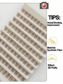 120 Clusters Brown D Curl Lashes, Lightweight Soft & Fluffy, For Natural Or Dense Makeup Look, Essential Beauty Tool - D - View 7
