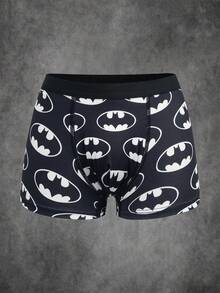 BATMAN X SHEIN Tween Boy Cartoon Print Boxer Briefs, Comfortable Casual - Black - View 3