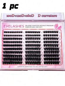 0.07mm Fine Eyelash Hot Melt Cluster Mixed Length Mink-Like Eyelash Extension 3D Russian Curl Individual Eyelash Group Makeup Black Eyelash Plastic Box - Black - View 4