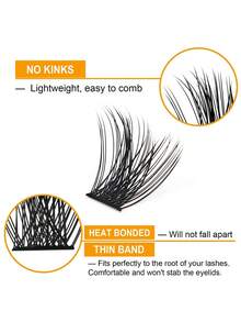 220 Pcs Cluster Lash DIY Eyelash Extension Kit, Natural C Curl Individual Lashes, Strong Hold Lash Bond & Seal Glue With Lash Applicator For Self Application - White - View 7