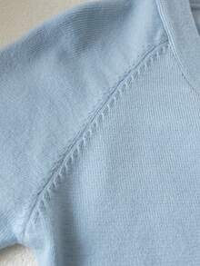 SHEIN Tween Girl Casual Versatile Solid Color Cardigan - Baby Blue - View 4