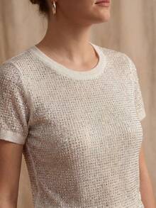 MOTF PREMIUM TOP DE PUNTO TALLA GRANDE SIN MANGAS CON CUELLO REDONDO Y PEDRERÍA PESADA BRILLANTE PRIMAVERA/VERANO - Gris - Ver 3