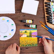 4X4inch Blank Square Canvas Boards, White Flat Painting Canvas Panels For Acrylic Oil Paint, Art Supplies For Students Adults Classroom Home Office Art Creation - multicolor - View 9