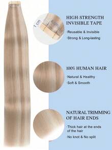 20PCS Straight Tape In Human Hair Extensions 100% Real Remy Human Hair 14-24inches Natural High Quality 50G/Pack For Salon Silky Seamless Invisible PU Tape In Hair Extensions - S18A/613A - View 3