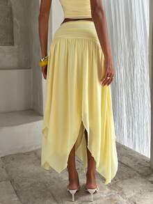Opulessa Women's Sequin Pattern Pleated Casual Sequin Sexy Versatile Daily Wear Skirt Beach Silver Summer - Yellow - View 7