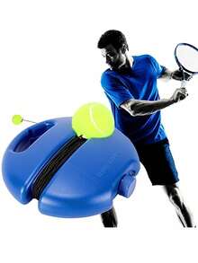 1 Set Single Player Tennis Trainer With Base, Durable Wear-Resistant Elastic String Rebound Tennis Ball, Adult Self-Practice Tennis Training Equipment Kit - Multicolor - View 4