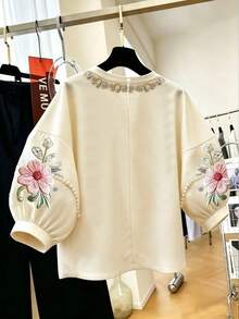 Resyla Women's Floral Print Lantern Sleeve Blouse - Multicolor - View 2