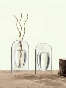 Cirelle 1pc Double Wall Glass Diffuser Bottle - Modern Floating Inner Vessel Fragrance Oil Diffuser Bottle - Aesthetic Clear Aromatherapy Container Decorative Vessel For Home, Office, Spa Decor (No Reed) - multicolor - View 5