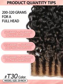 Boho Braids 100%真人发钩编发，缅甸卷曲羽毛钩编发，波西米亚风辫子，丝滑无痕隐形，适合细软发质女性，微环钩编真人发接发，奇迹结钩编真人发 - SNATURAL/30 - 查看 3
