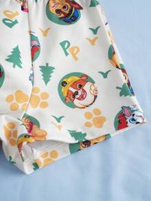 SHEIN | PAW Patrol Young Boy Cartoon Dog & Plant Print Underwear 2pcs/Pack - Green - View 6