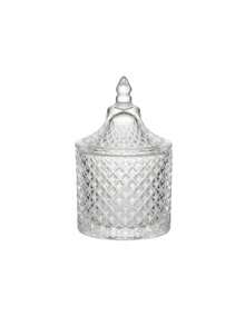 Cirelle 1pc Crystal Glass Storage Jar Details With Delicate Accents For Cozy Diningroom Delivering Exquisite Presence For Aesthetic Display - Multicolor - View 9