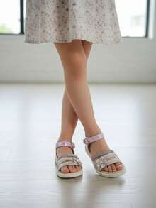 Sandalias para Niña y Hebilla Ajustable - Camel y rosa - Ver 4