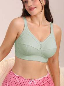 Nora Wilde 1pc Plus Size Wireless Bra - Mint Green - View 4
