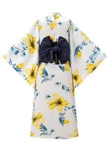 Irokai 时尚印花和服袖浴衣 - 彩色 - 查看 2
